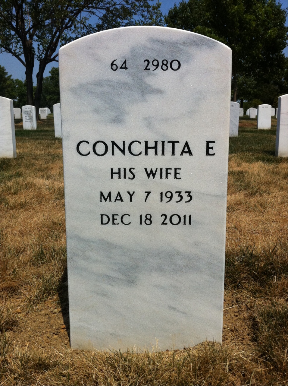 Back of headstone — James Silver