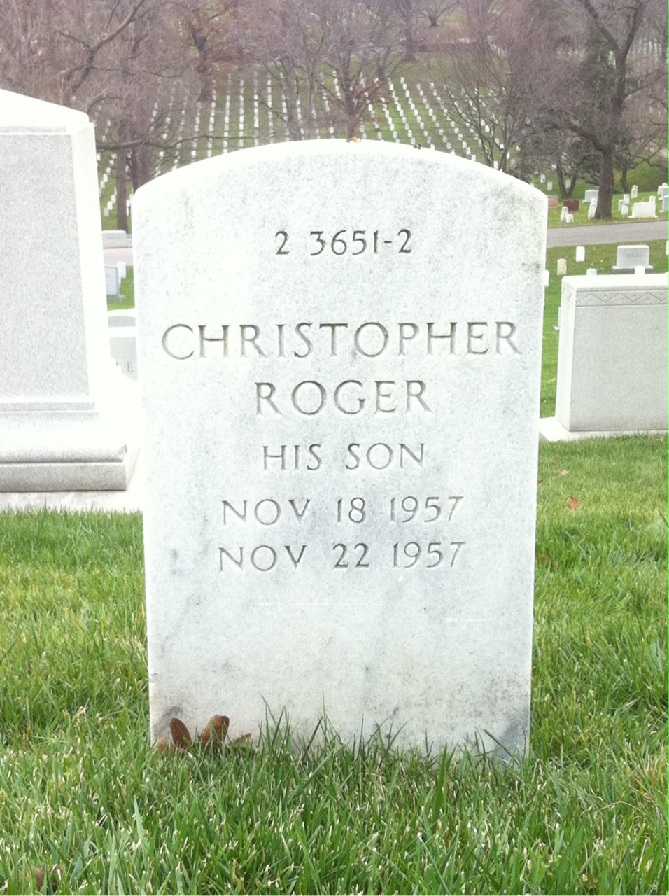 Back of headstone — Alan Baker