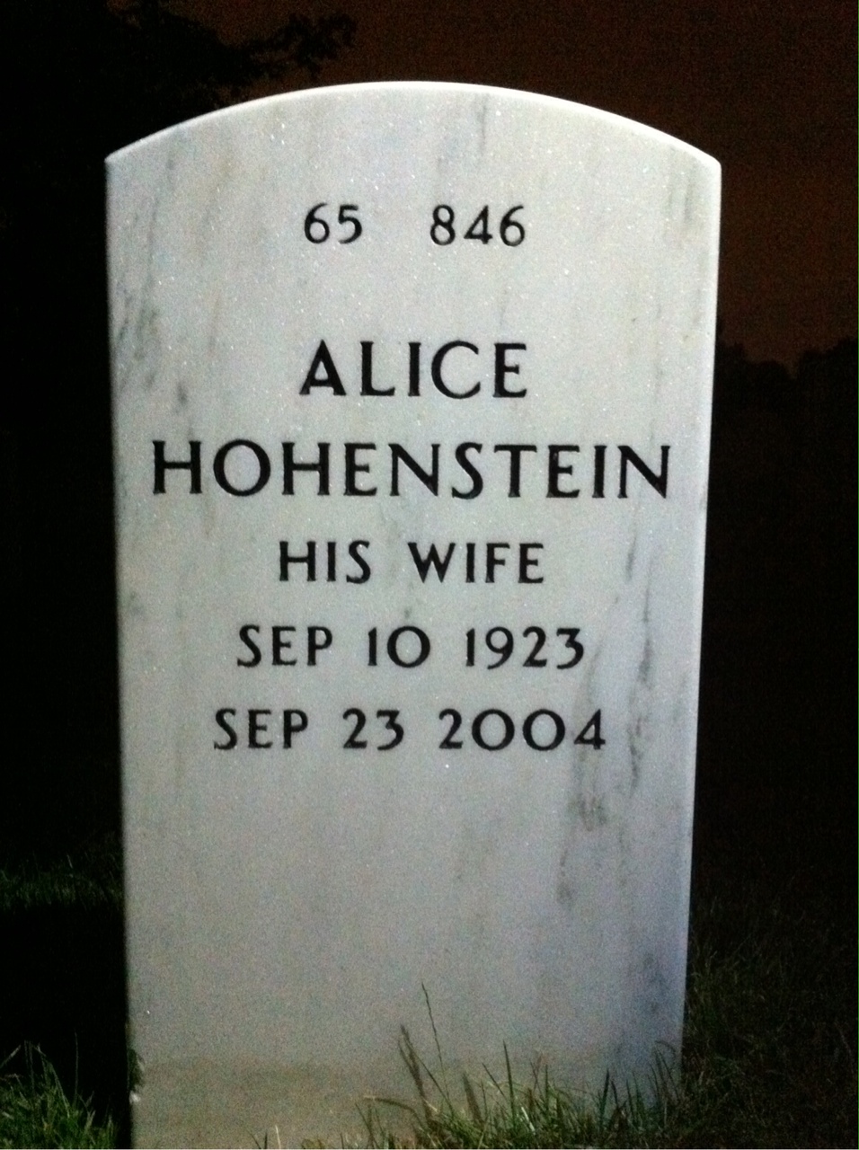 Back of headstone — Robert Elliott