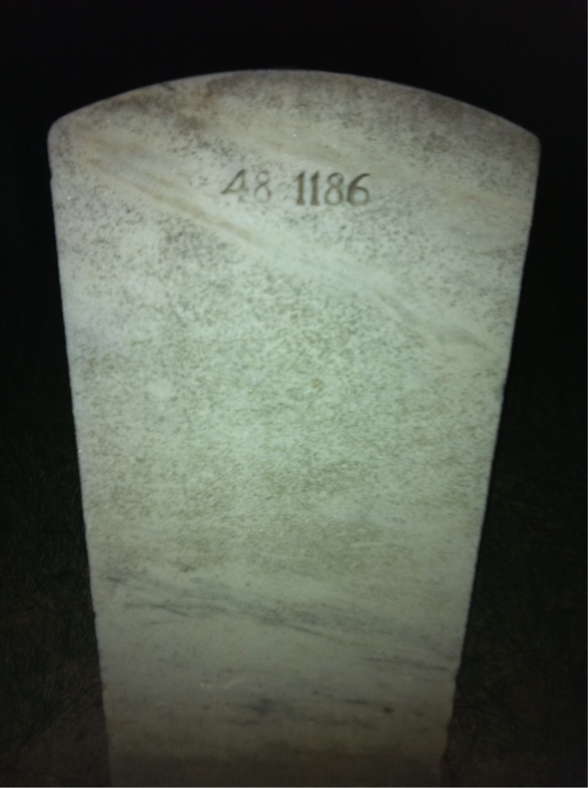 Back of headstone — Frank Moran