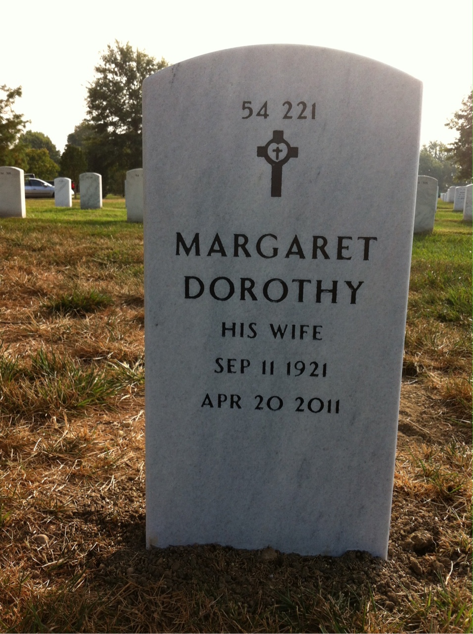 Back of headstone — Hershel Adams