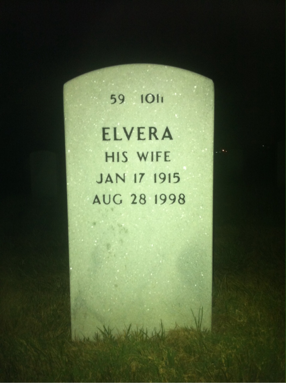 Back of headstone — Harold Harness