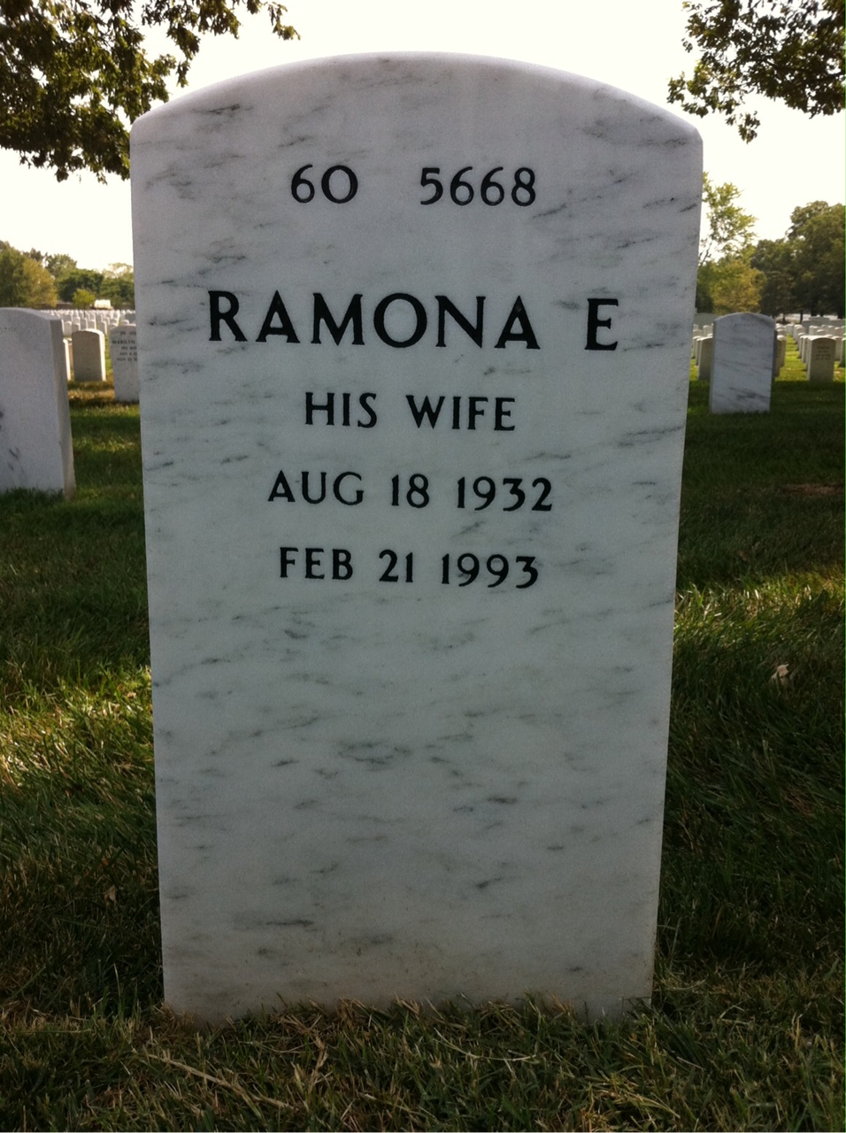 Back of headstone — Harry Boggs