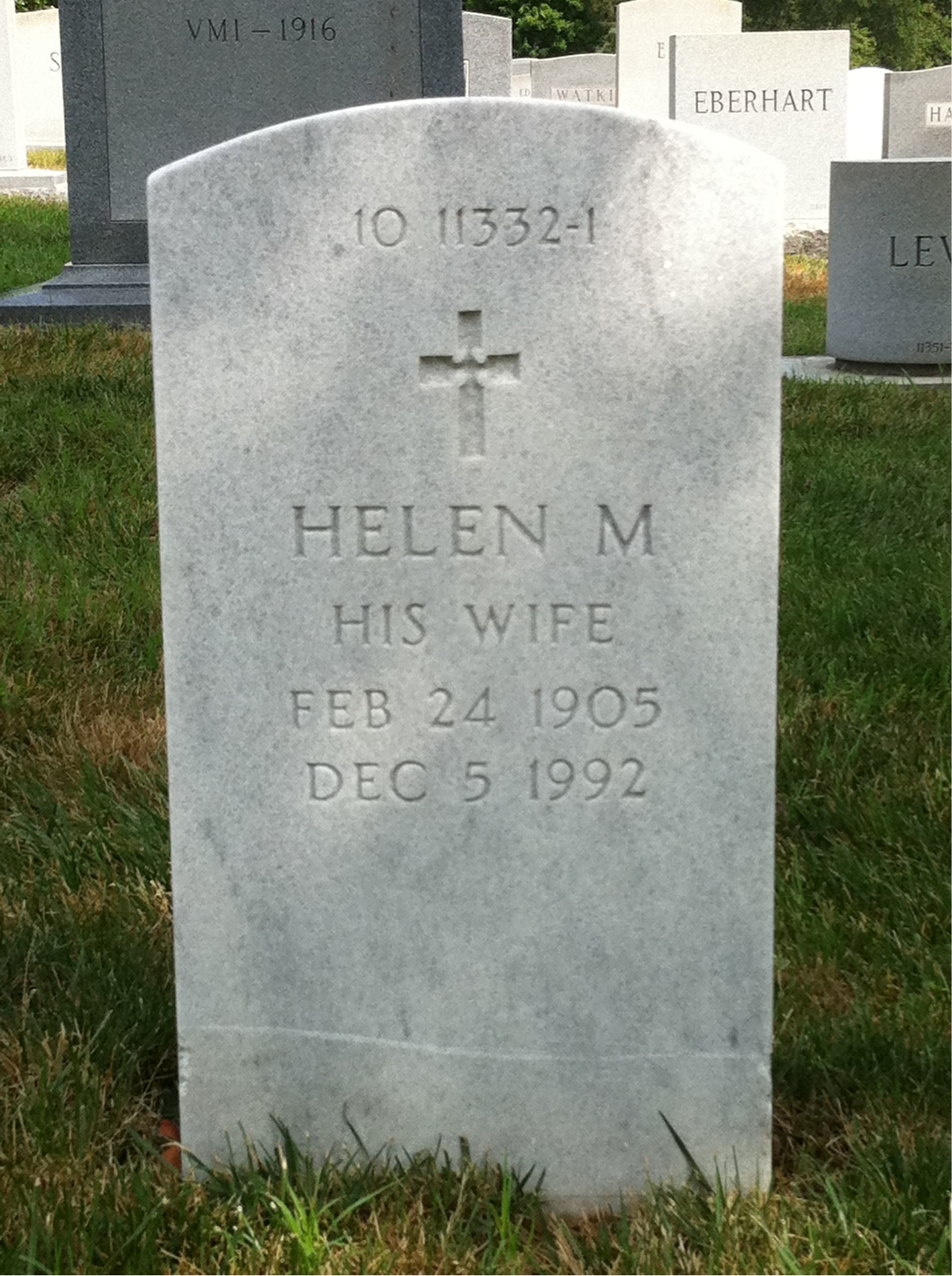 Back of headstone — Harry Conroy