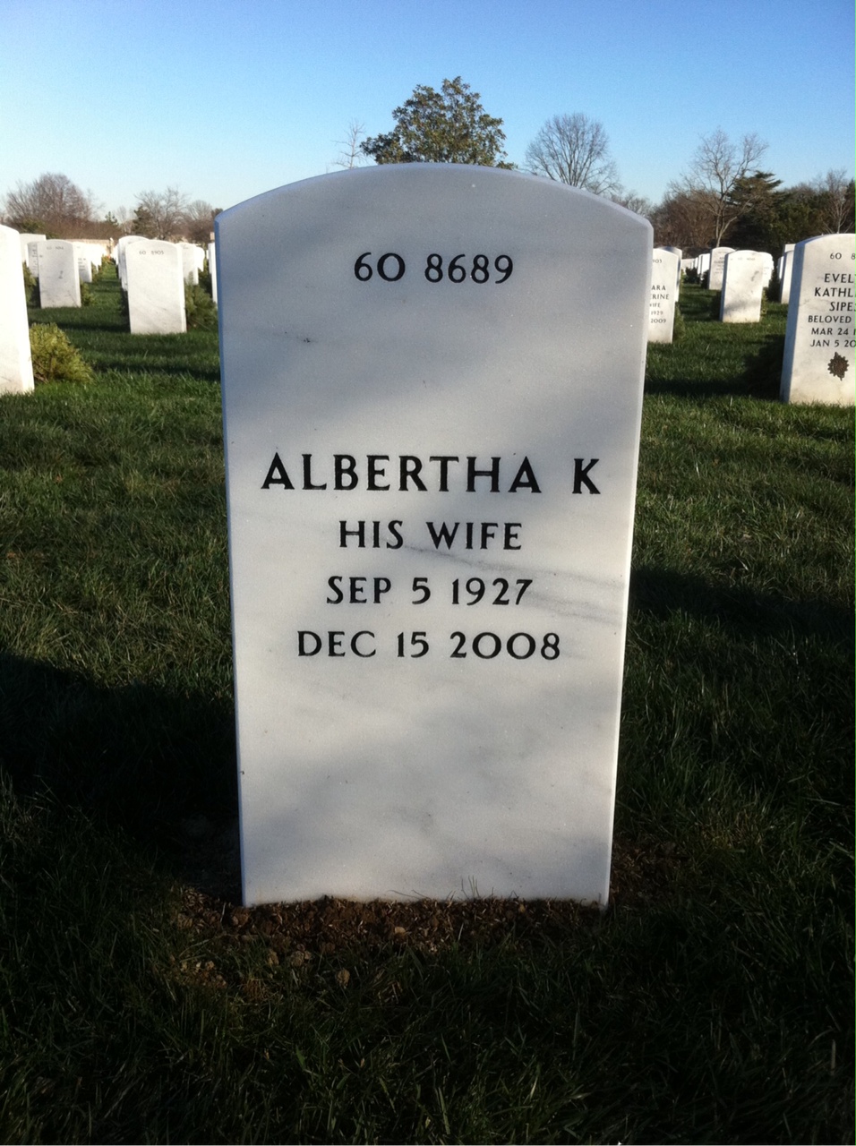 Back of headstone — Charles Parris