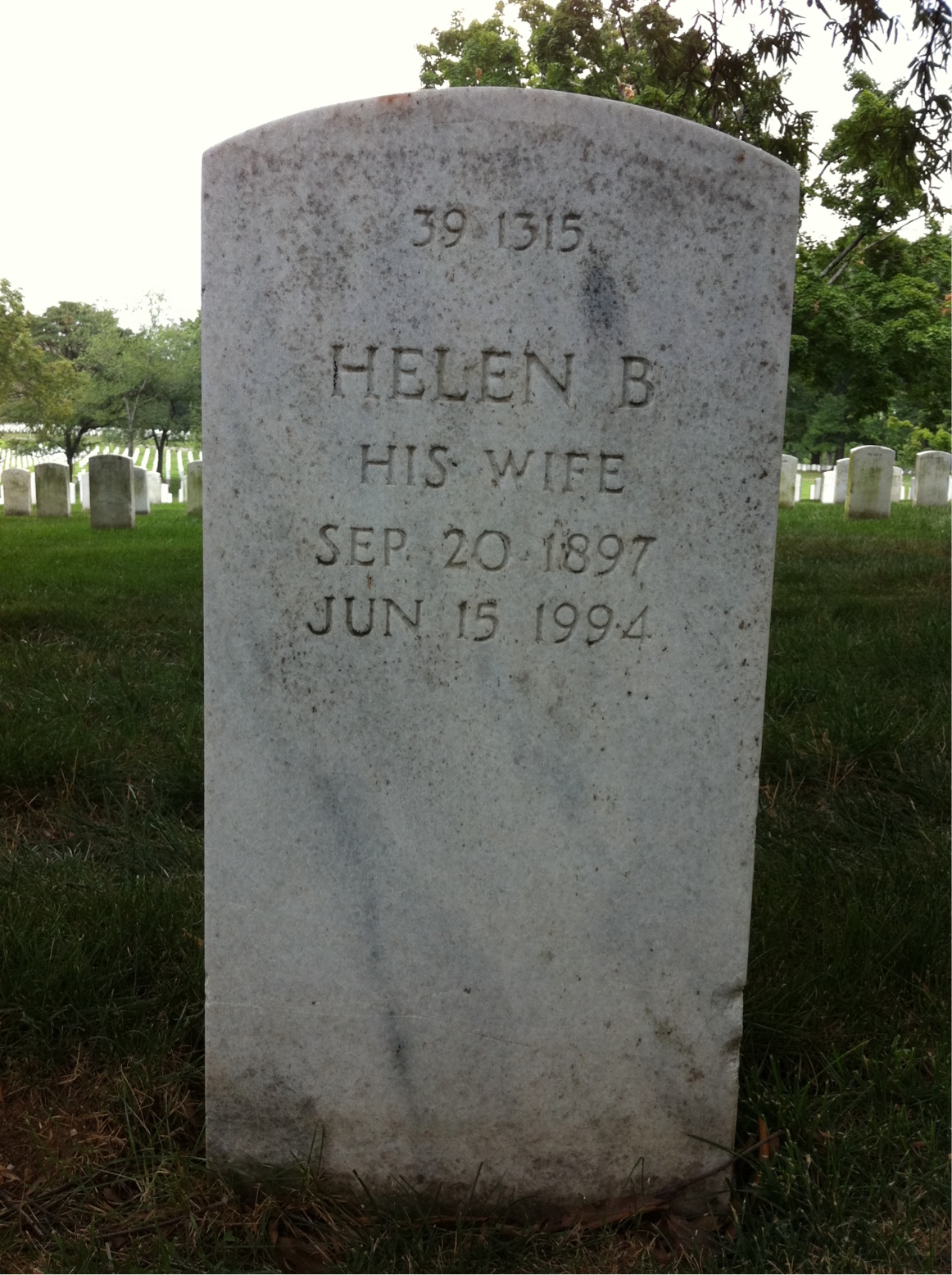 Back of headstone — George Andrews