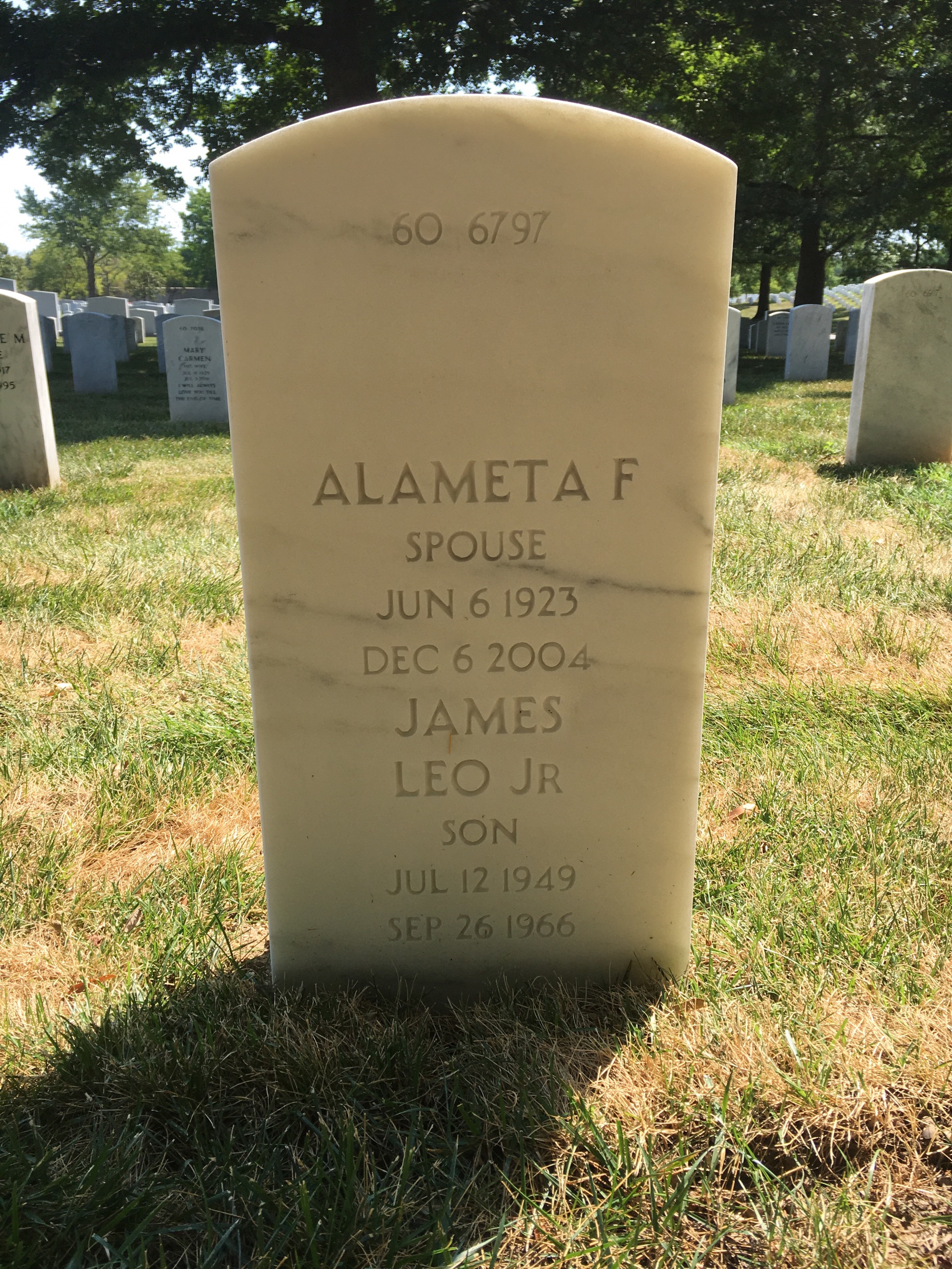 Back of headstone — James Scott