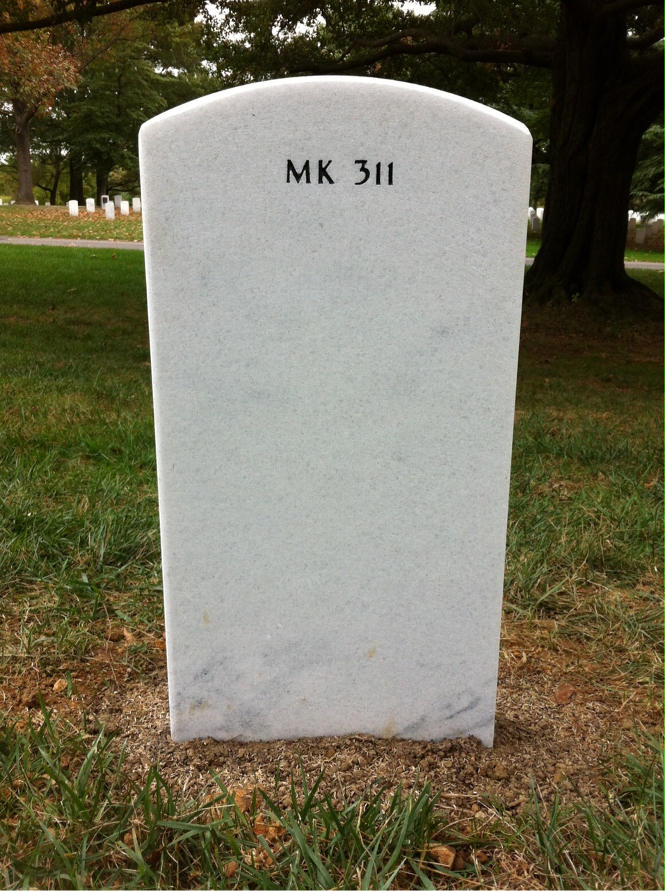 Back of headstone — Russell Bott