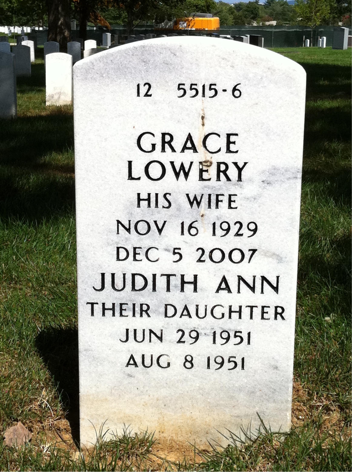 Back of headstone — Donald Curran