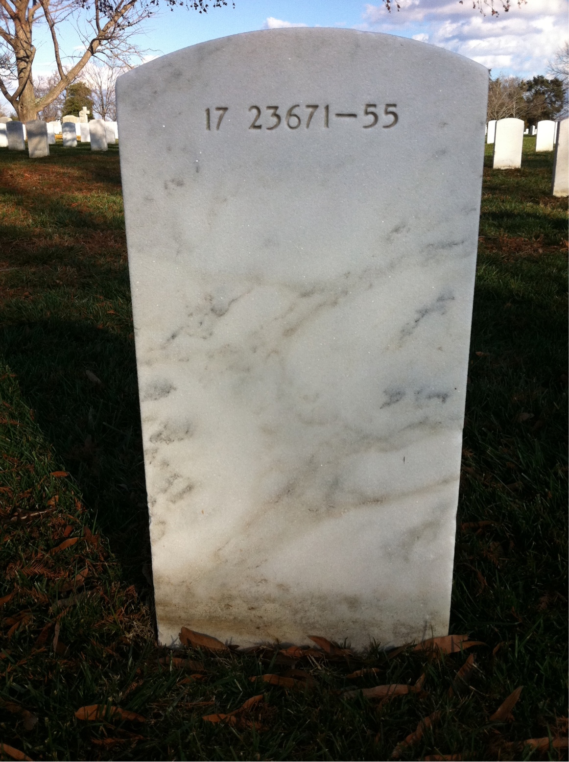 Back of headstone — Harry Allen