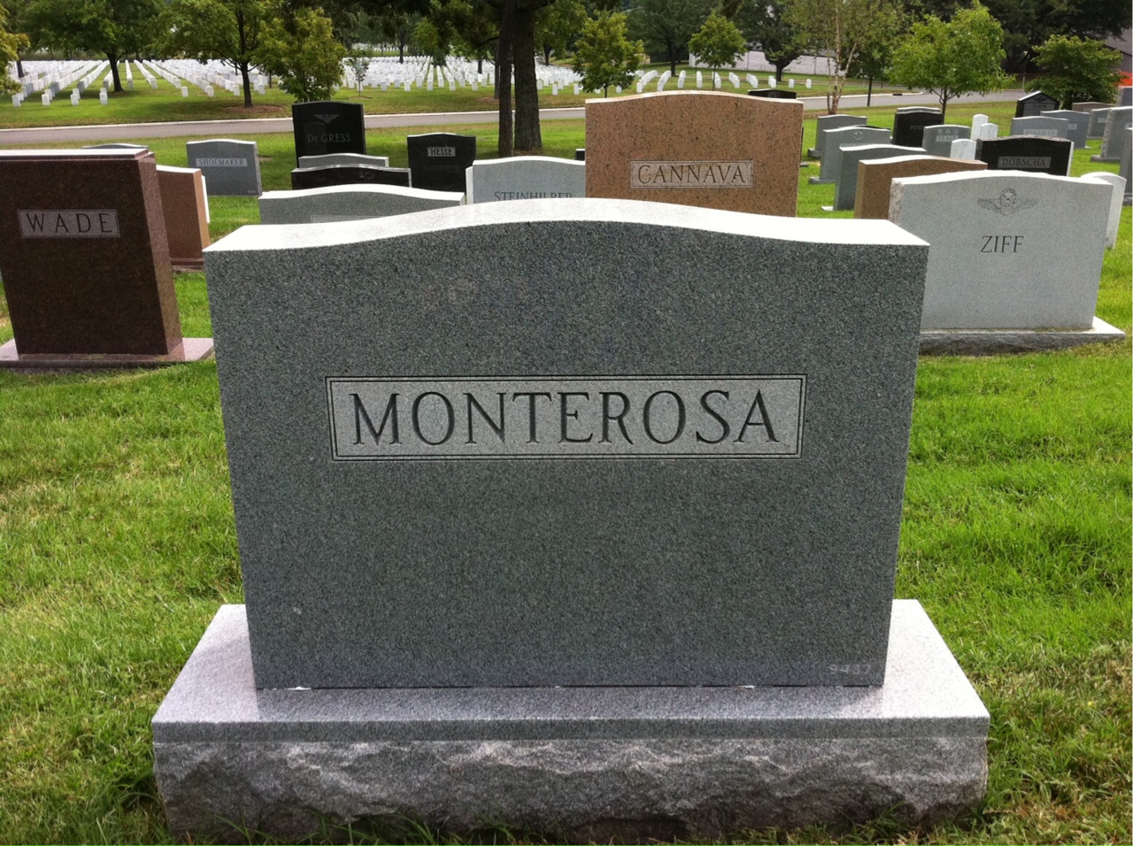 Back of headstone — Patricia Monterosa