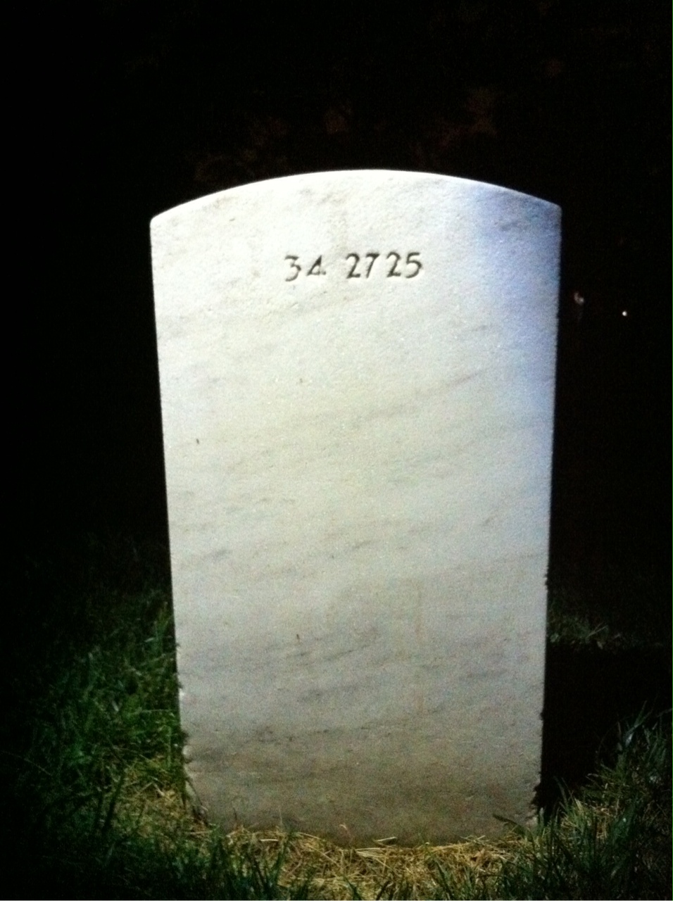 Back of headstone — John Melville