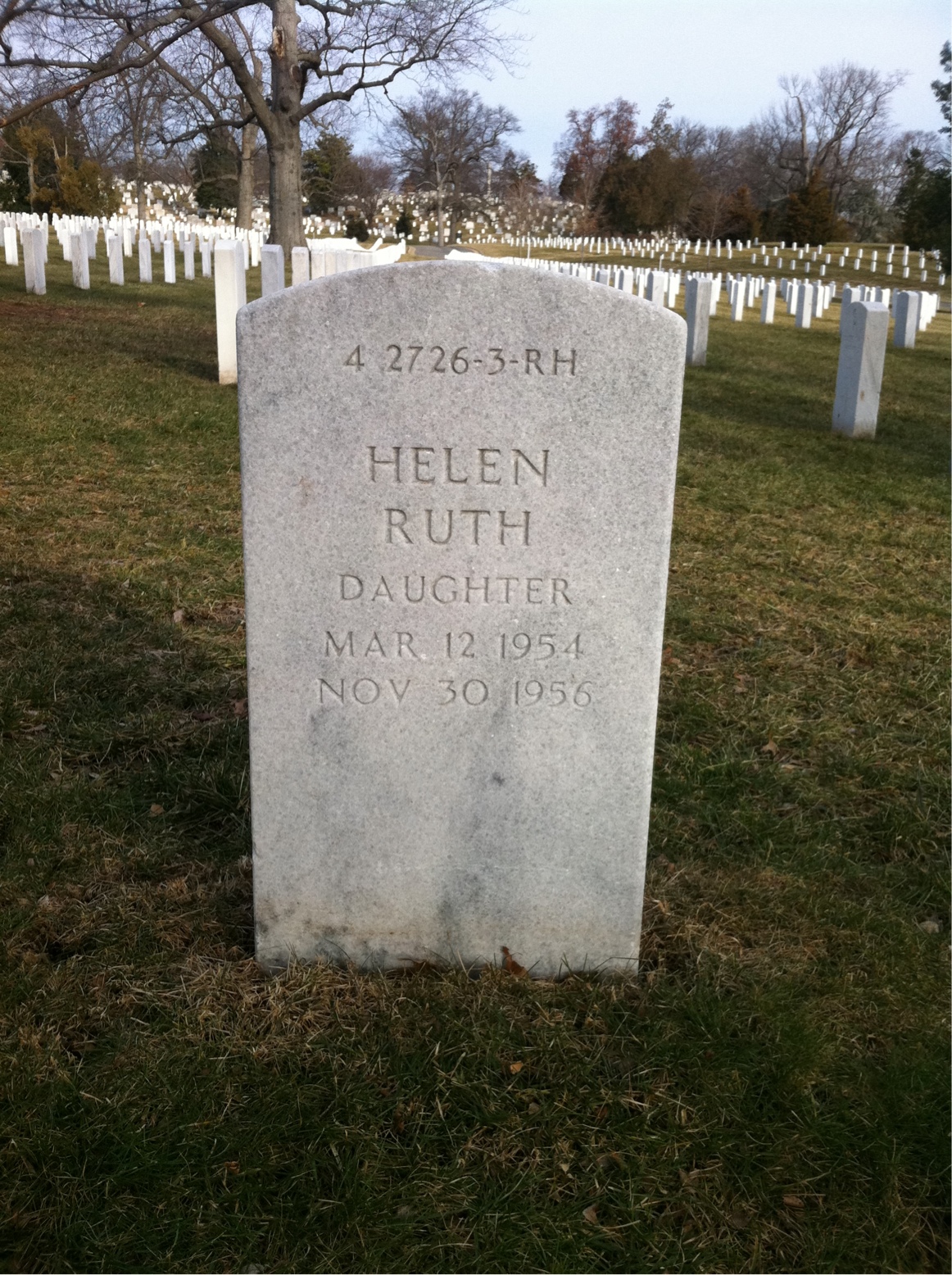 Back of headstone — Harold Hamlin