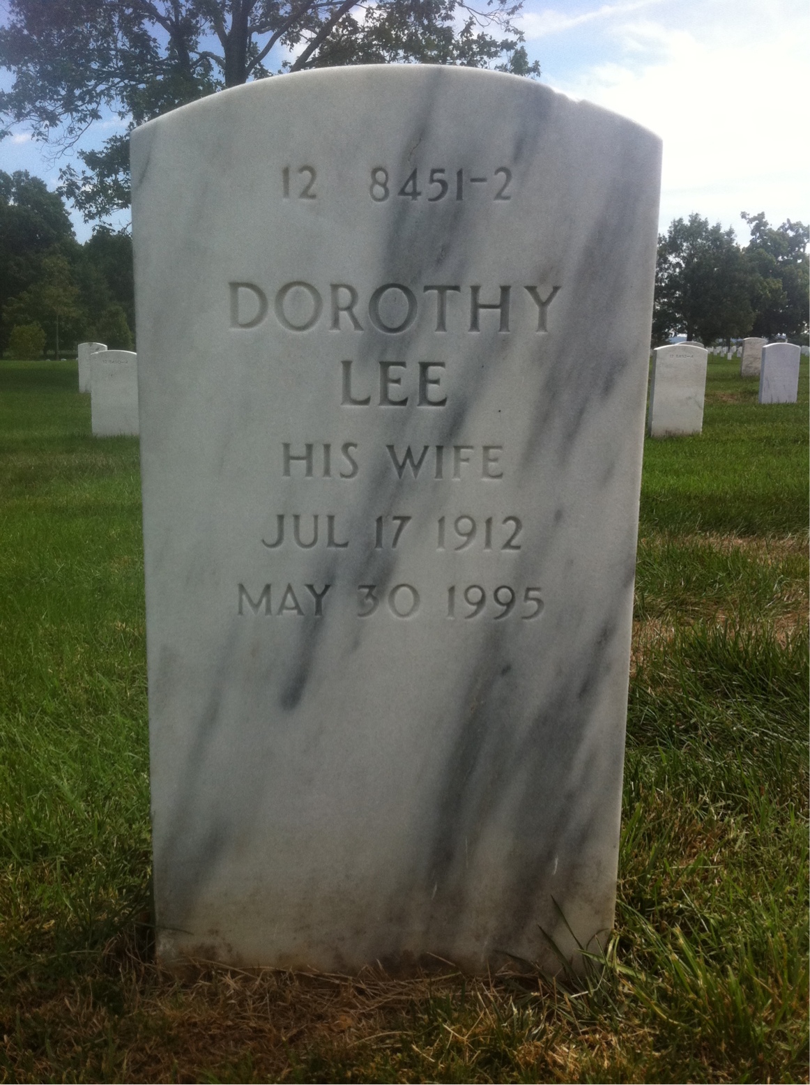 Back of headstone — Verlin Kimsey
