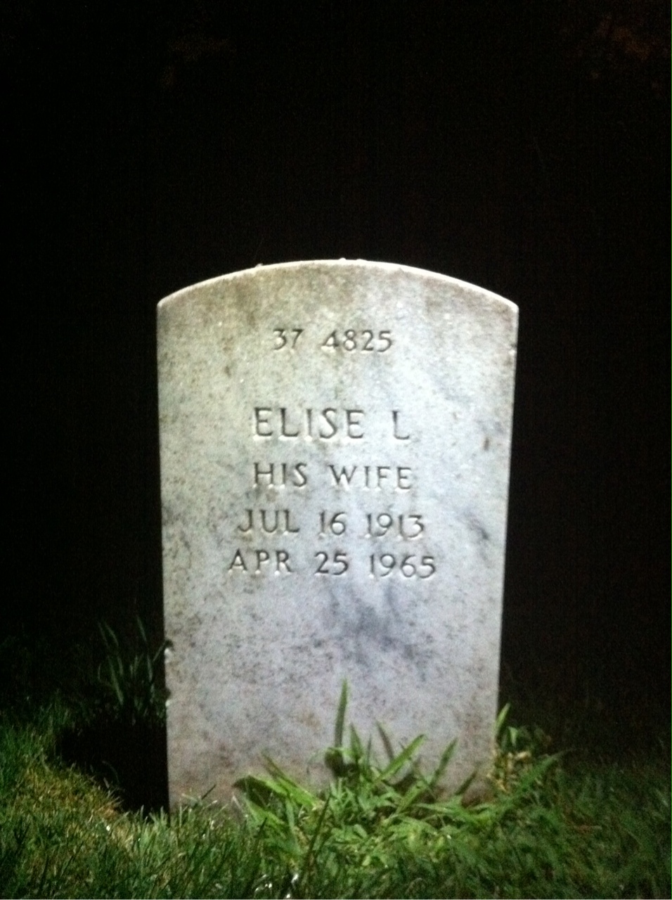 Back of headstone — William T Barnes