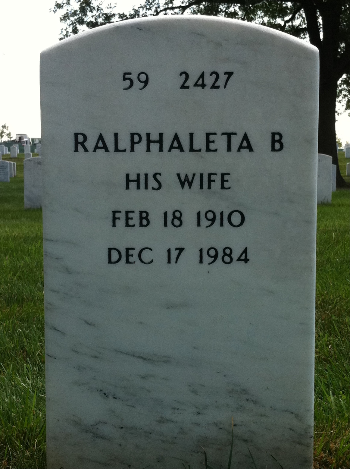 Back of headstone — James Jennings