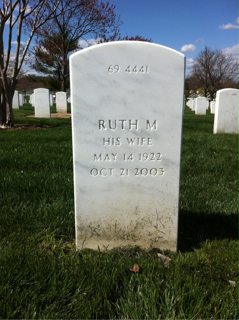Back of headstone — Ted Cooper