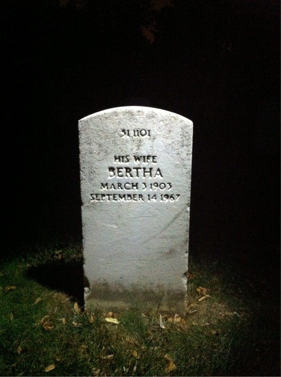 Back of headstone — Walter C Brooks