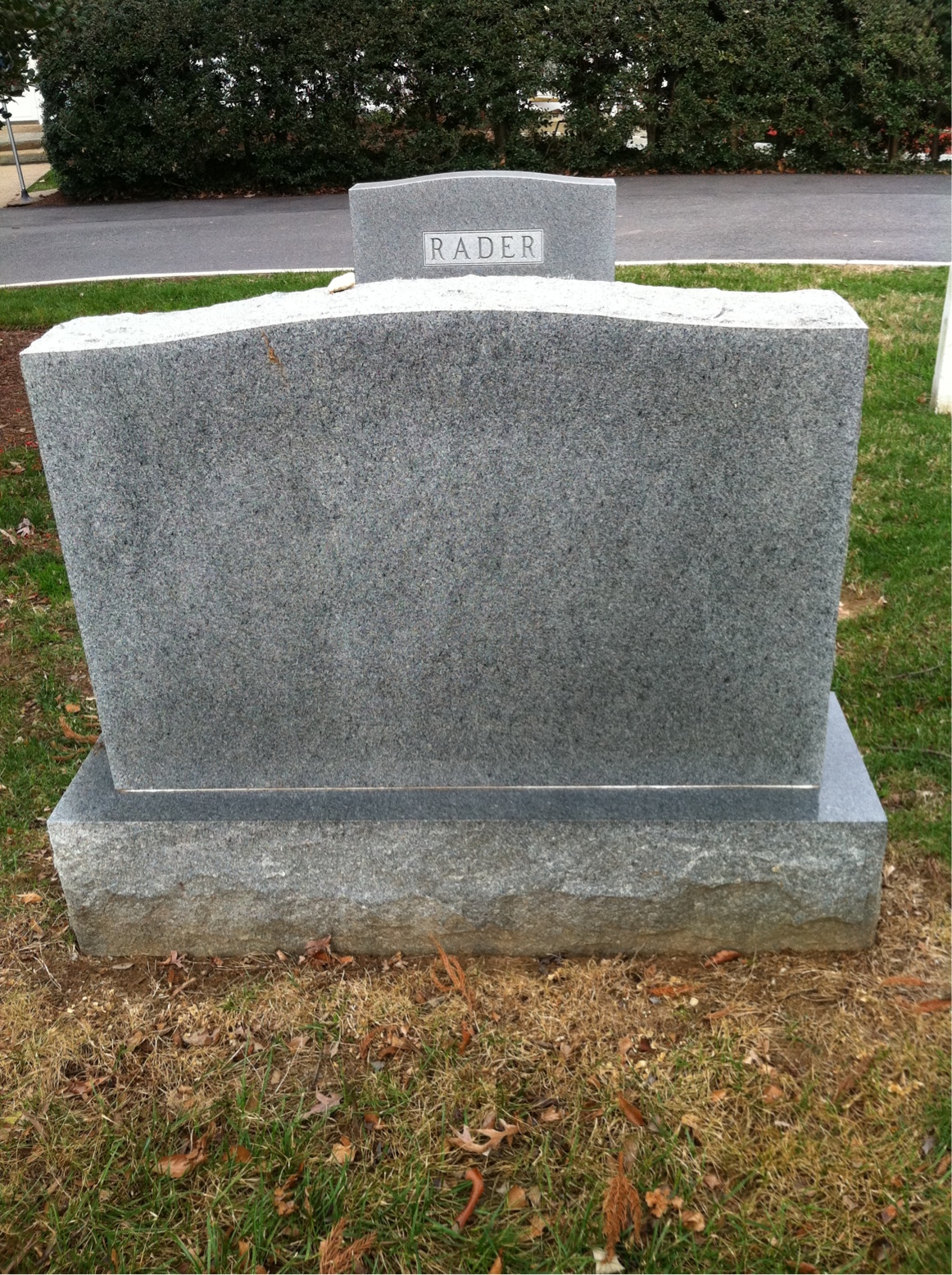 Back of headstone — Sheila Ayers