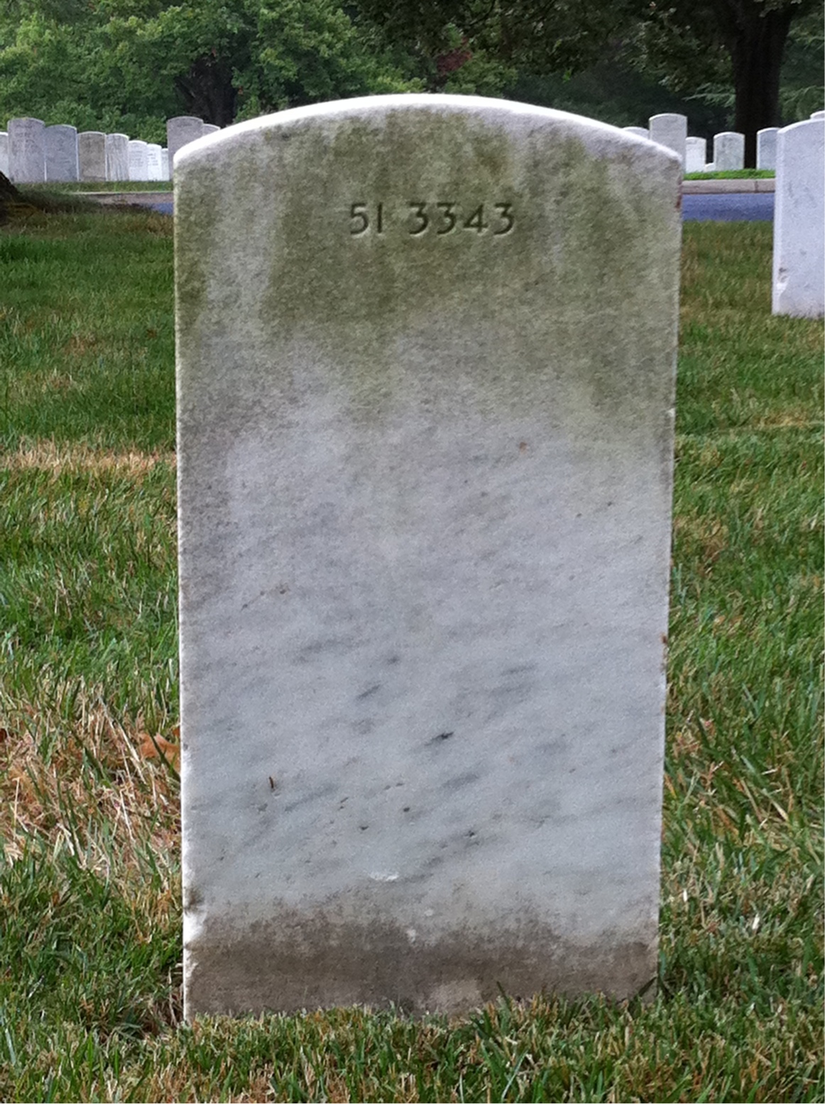 Back of headstone — Frank Baldwin