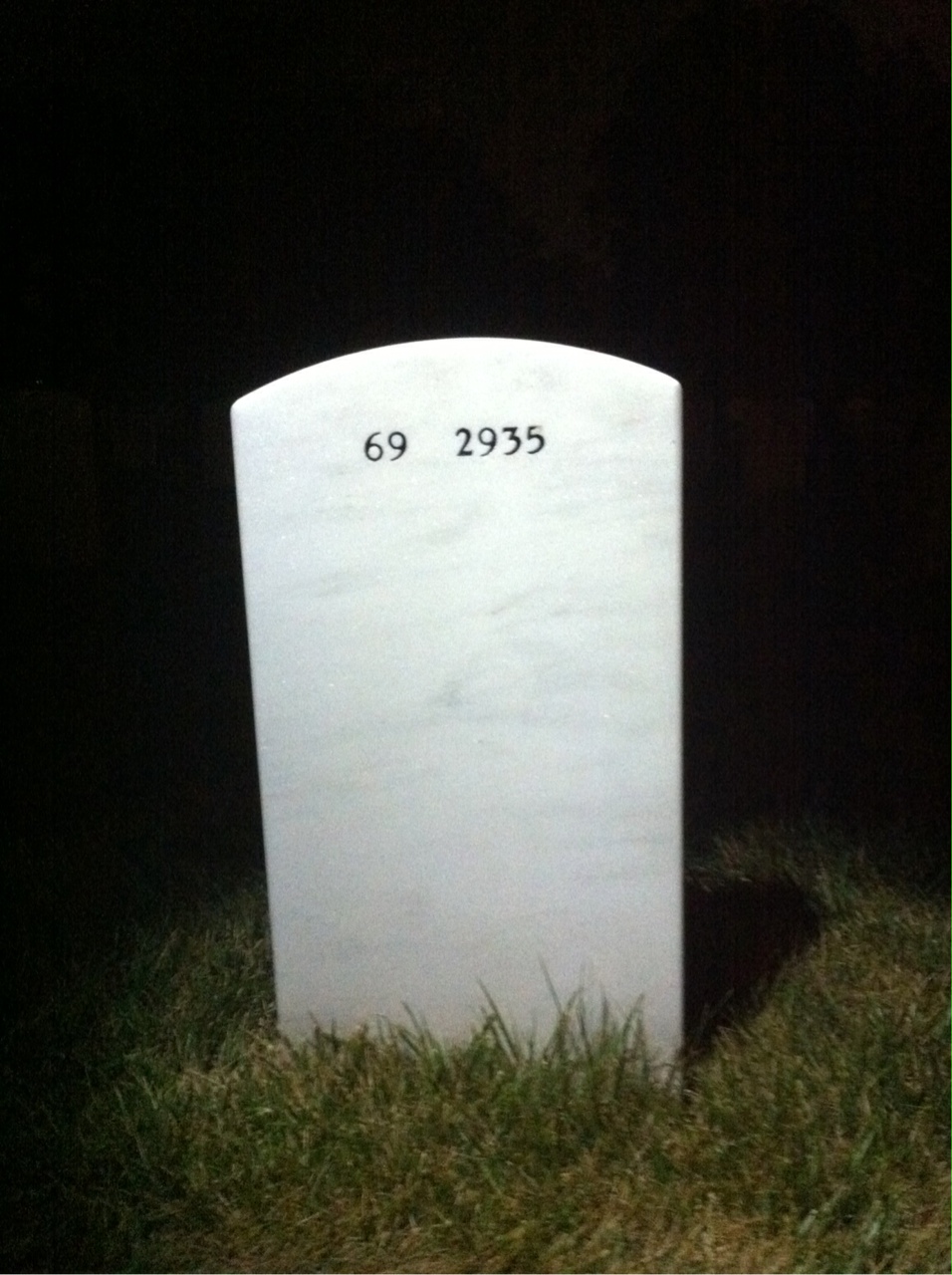 Back of headstone — Donald Burrell