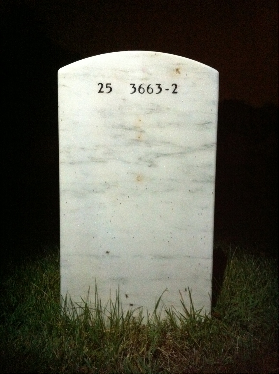 Back of headstone — John Norton