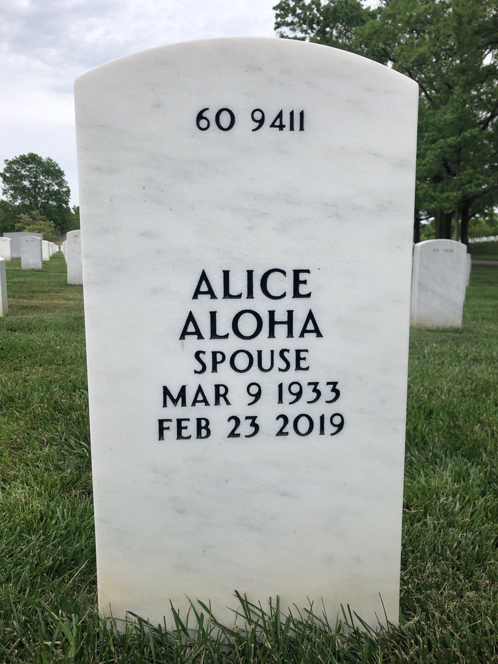Back of headstone — Donald Riordan
