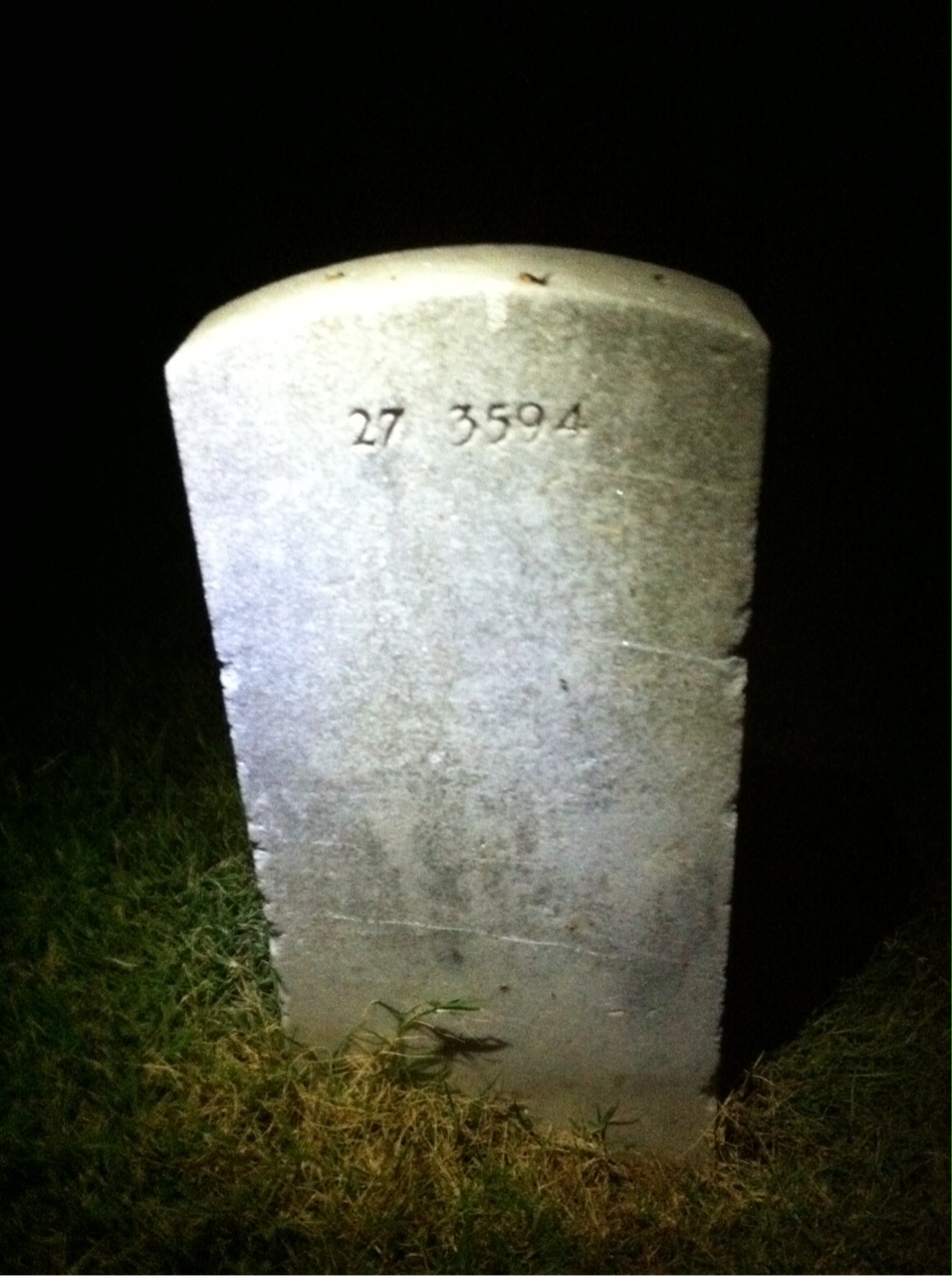 Back of headstone — Laura Morris