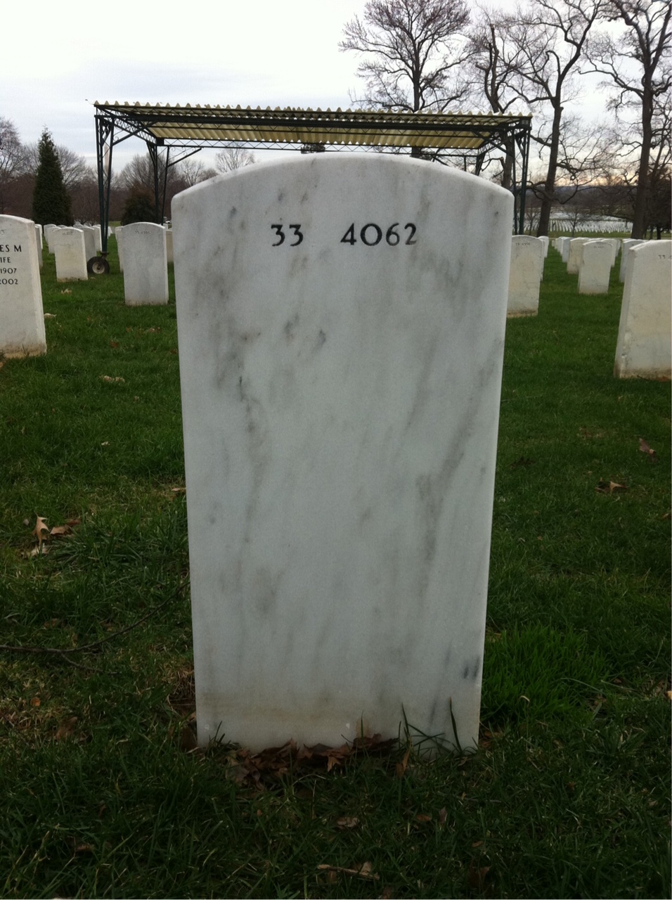 Back of headstone — Jeremiah Mills