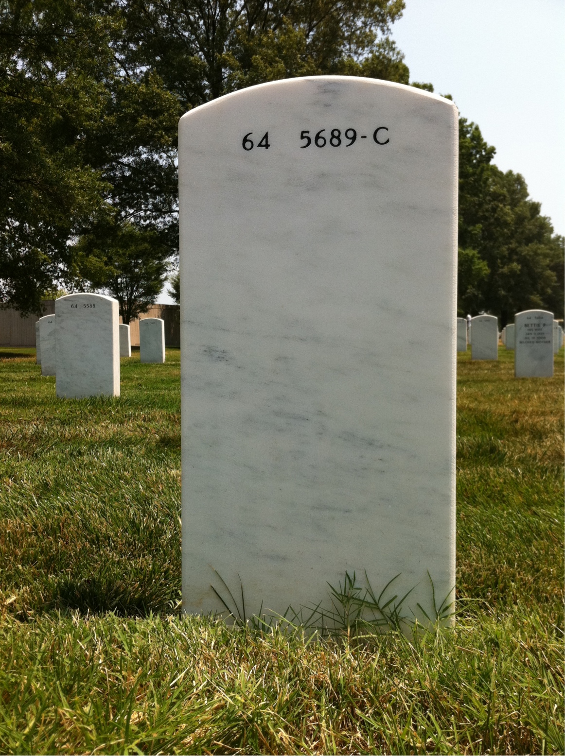Back of headstone — Warner Hansen