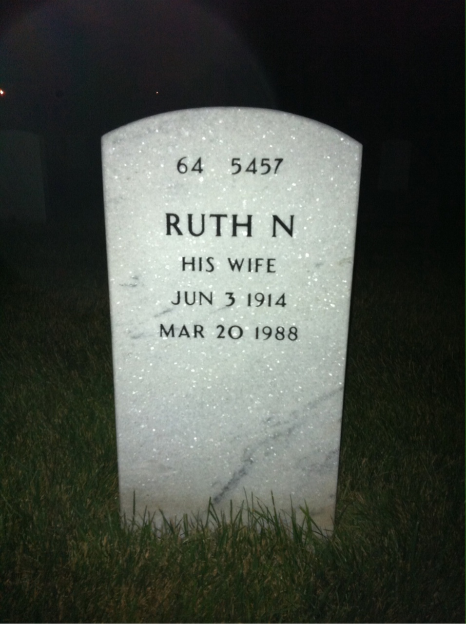 Back of headstone — Alfred Debaun