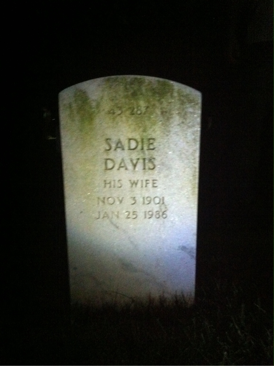 Back of headstone — Russell Anderson