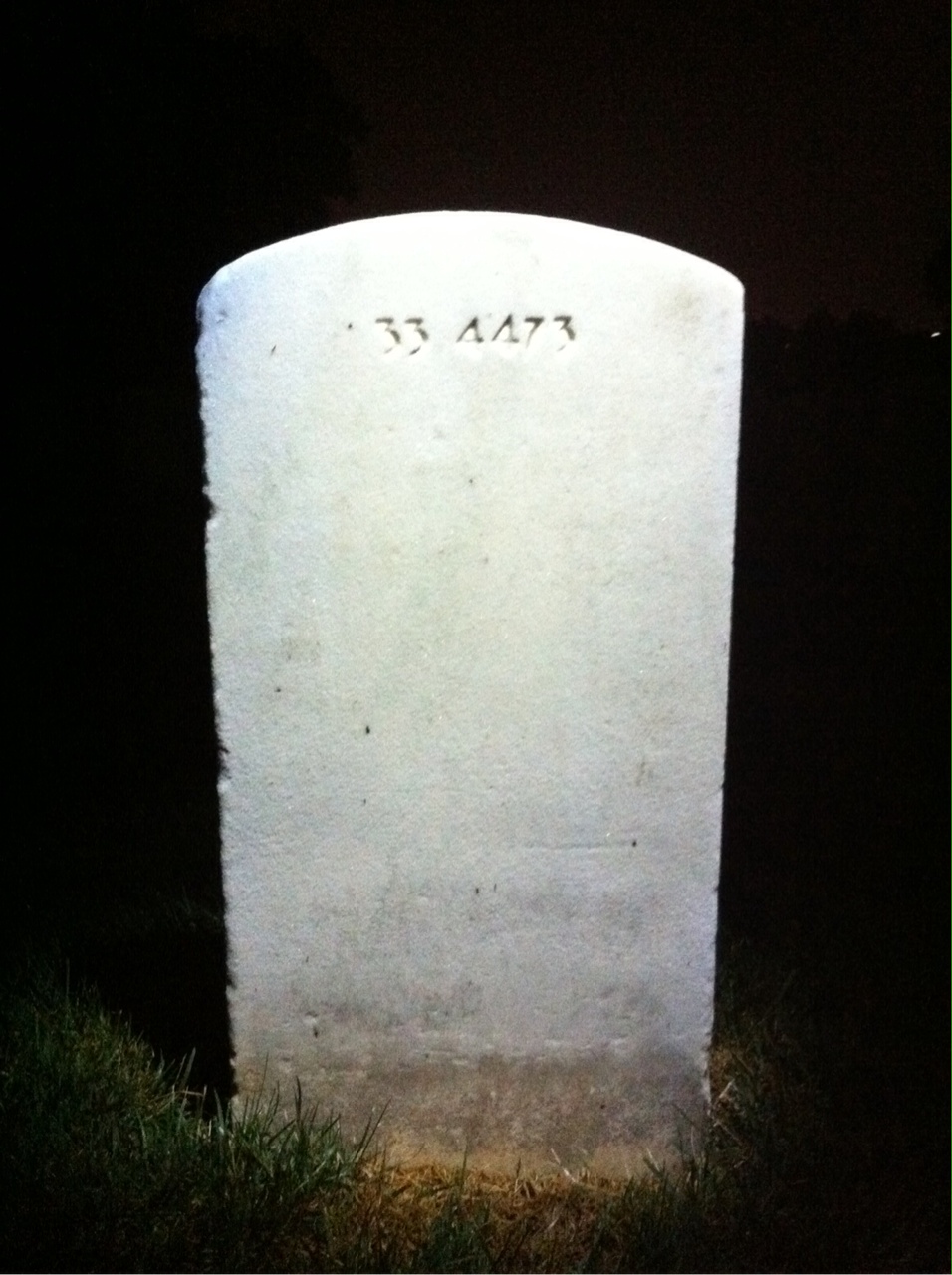 Back of headstone — Walter Myers