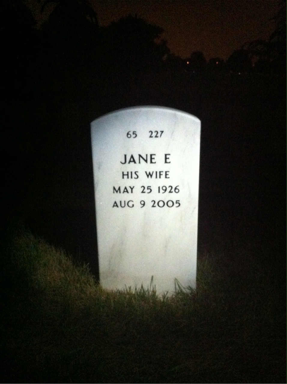 Back of headstone — Hugh Taylor