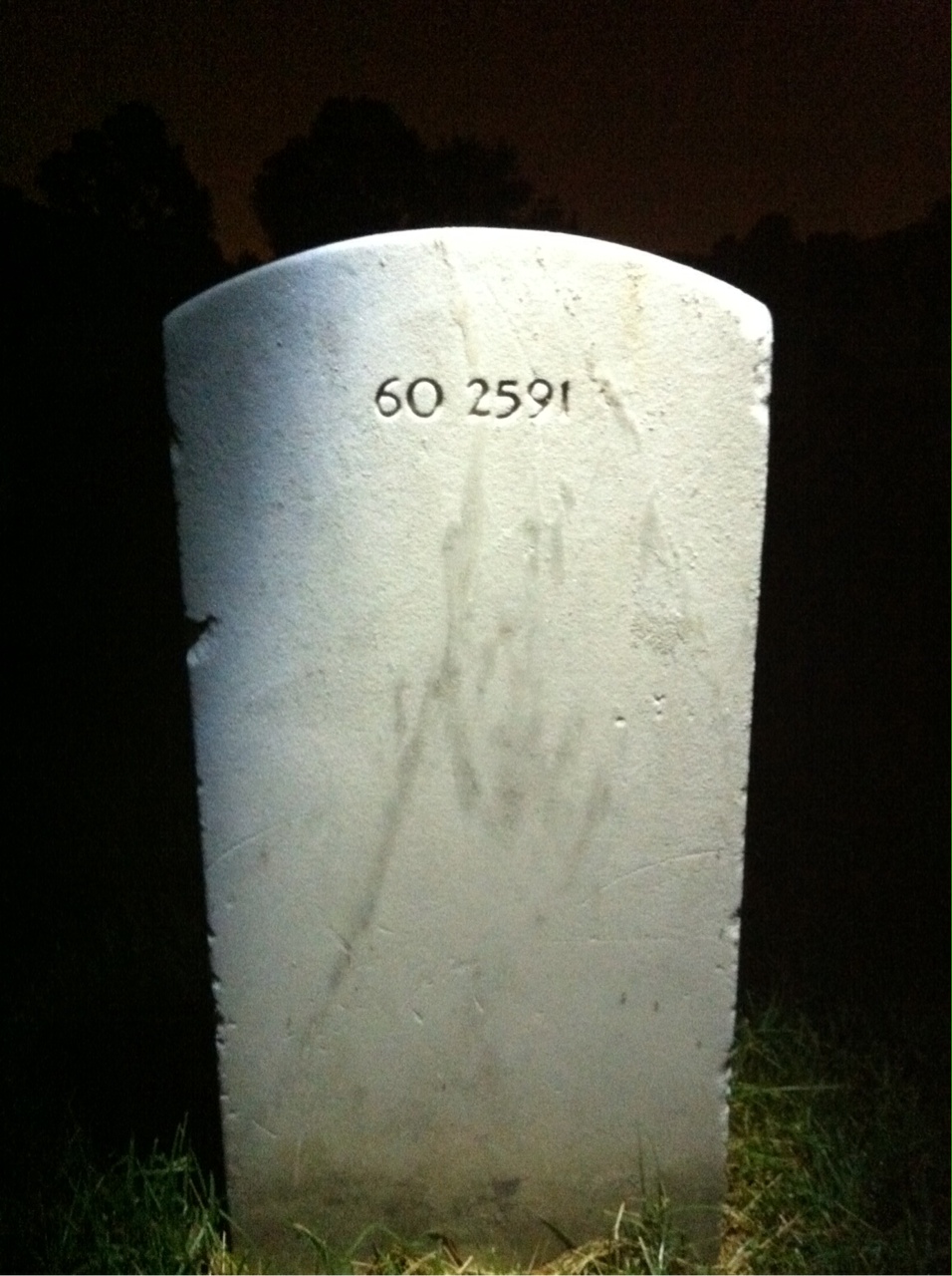 Back of headstone — Jeffrey Moore