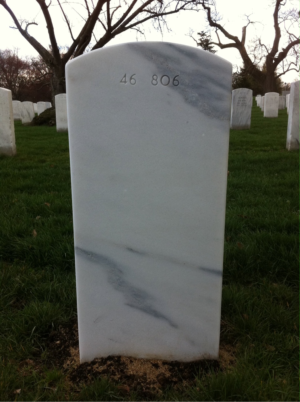 Back of headstone — John Morris