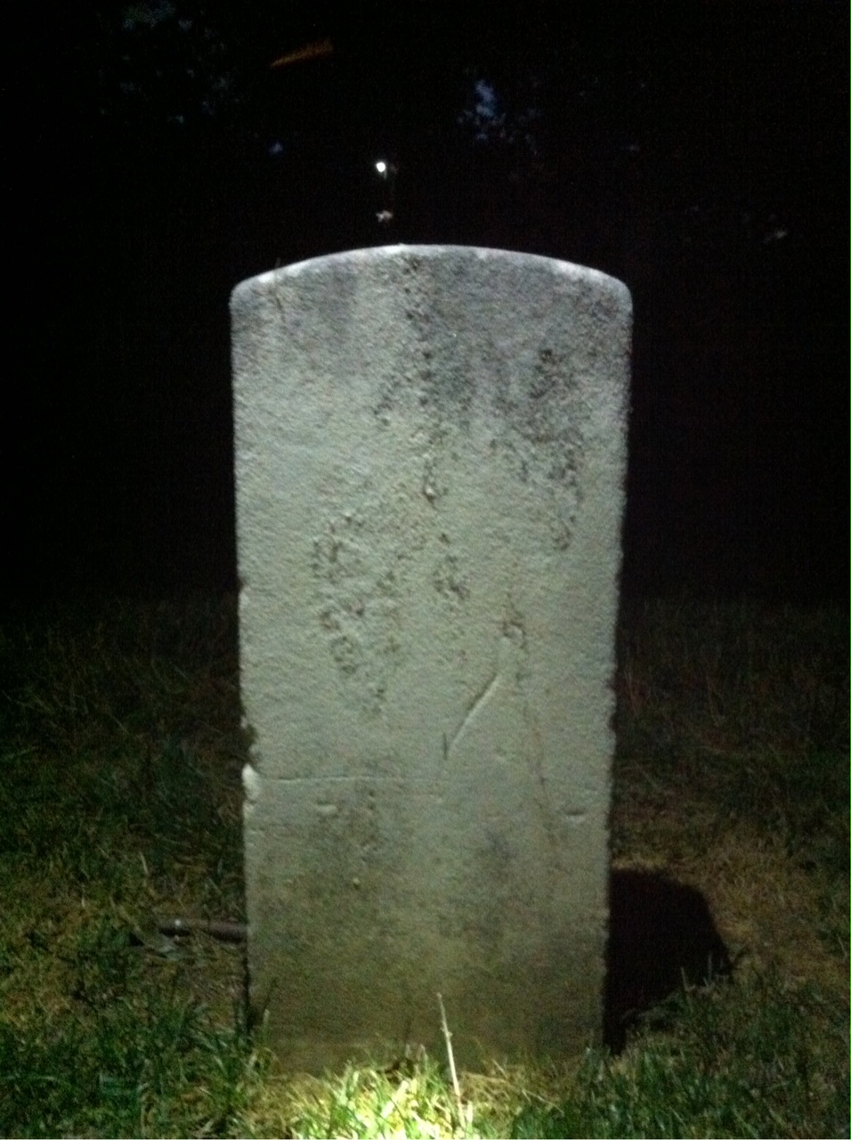 Back of headstone — John Moore