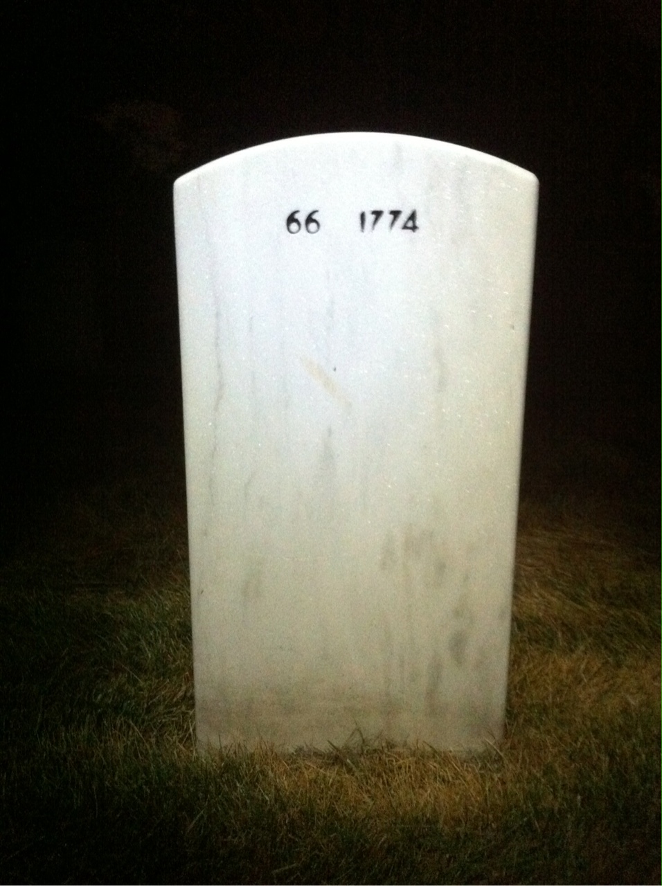Back of headstone — Frank Horton