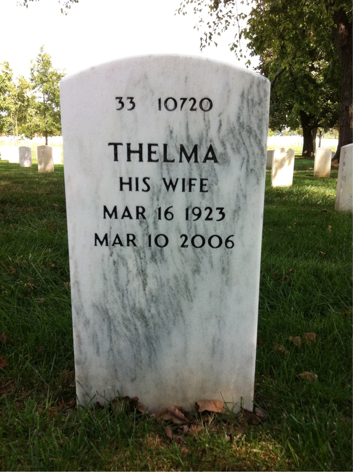 Back of headstone — Ralph Drumheller