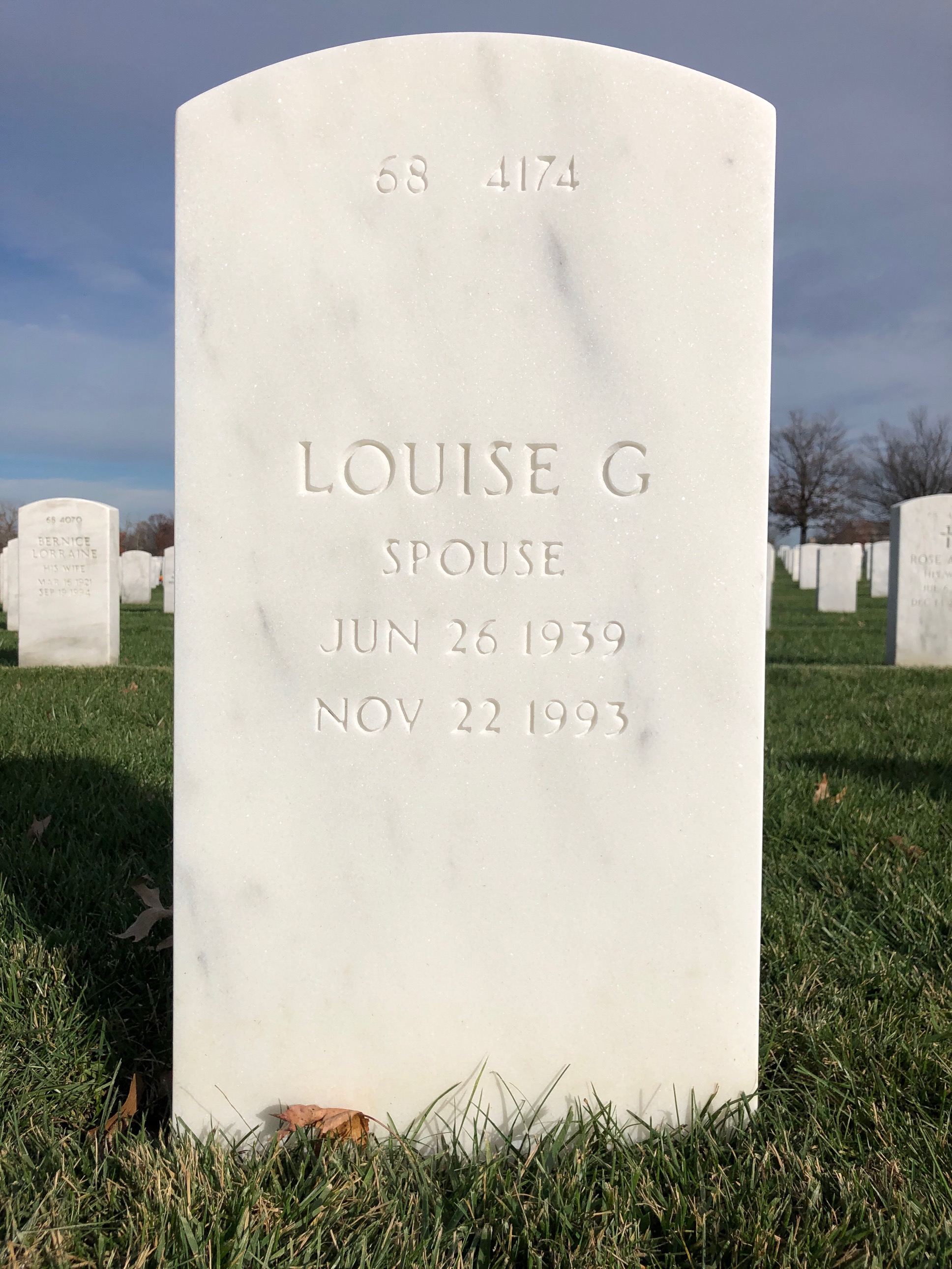 Back of headstone — William Wallis Roberts