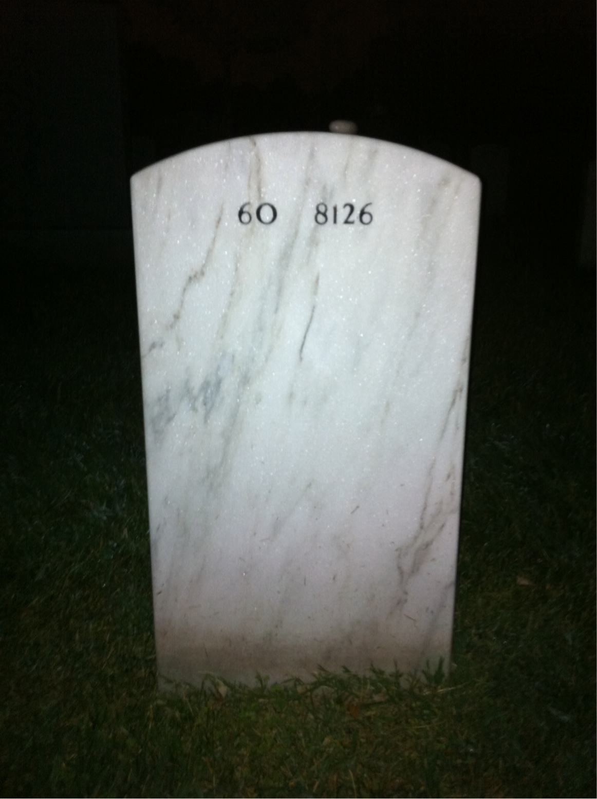 Back of headstone — Gary Collins