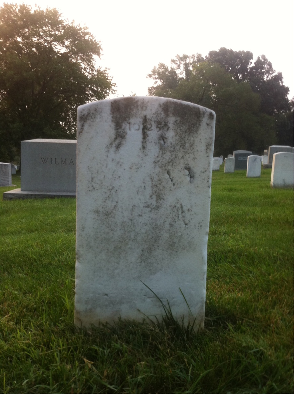 Back of headstone — Percy Bierce