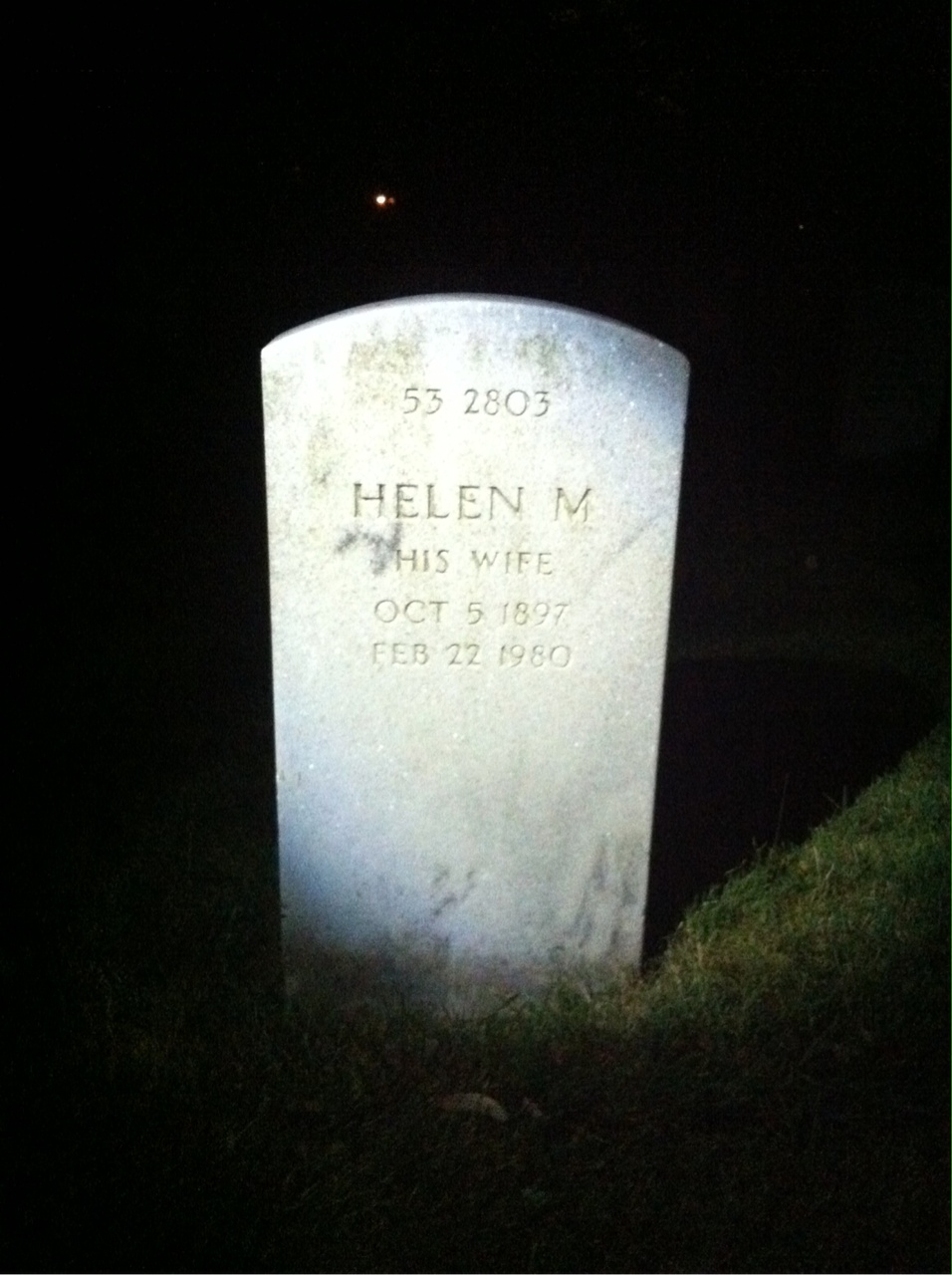 Back of headstone — William Lloyd Griffin