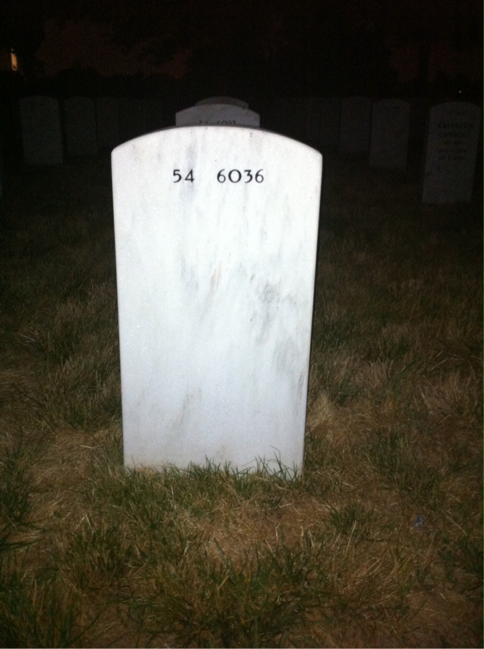 Back of headstone — Bernard Sherline