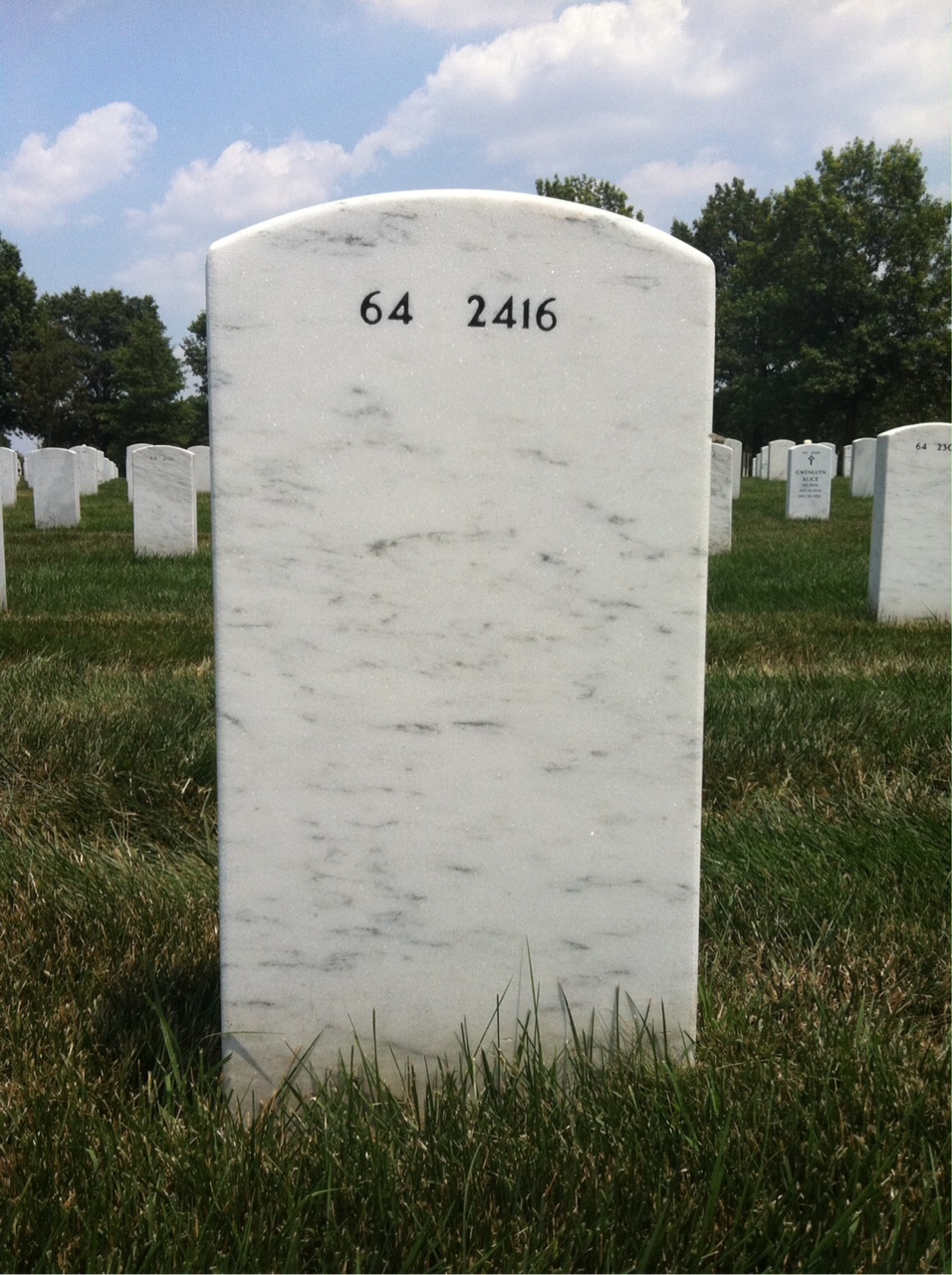 Back of headstone — Jerald Turner