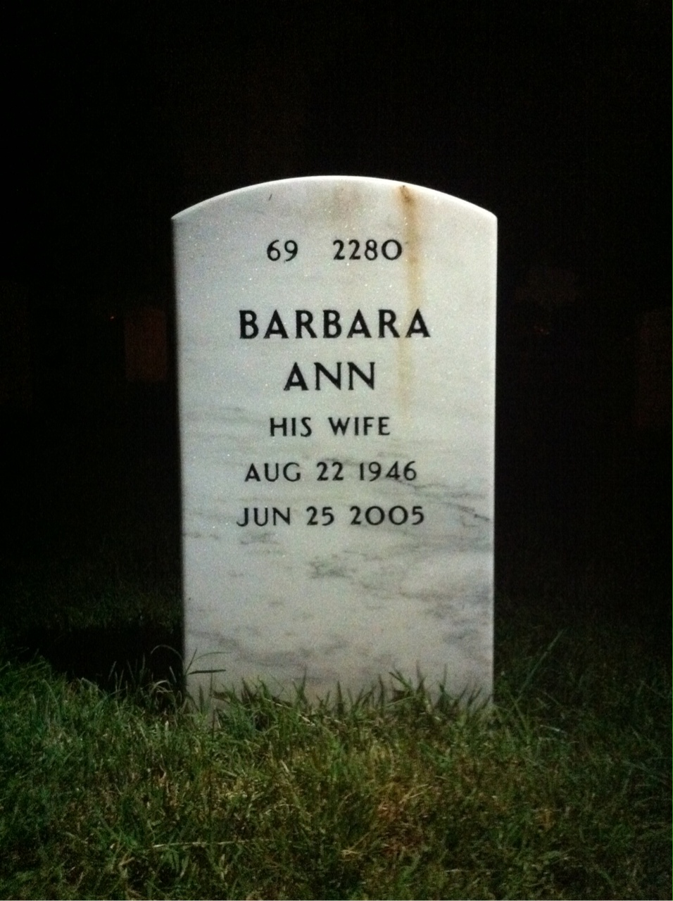 Back of headstone — David Terry