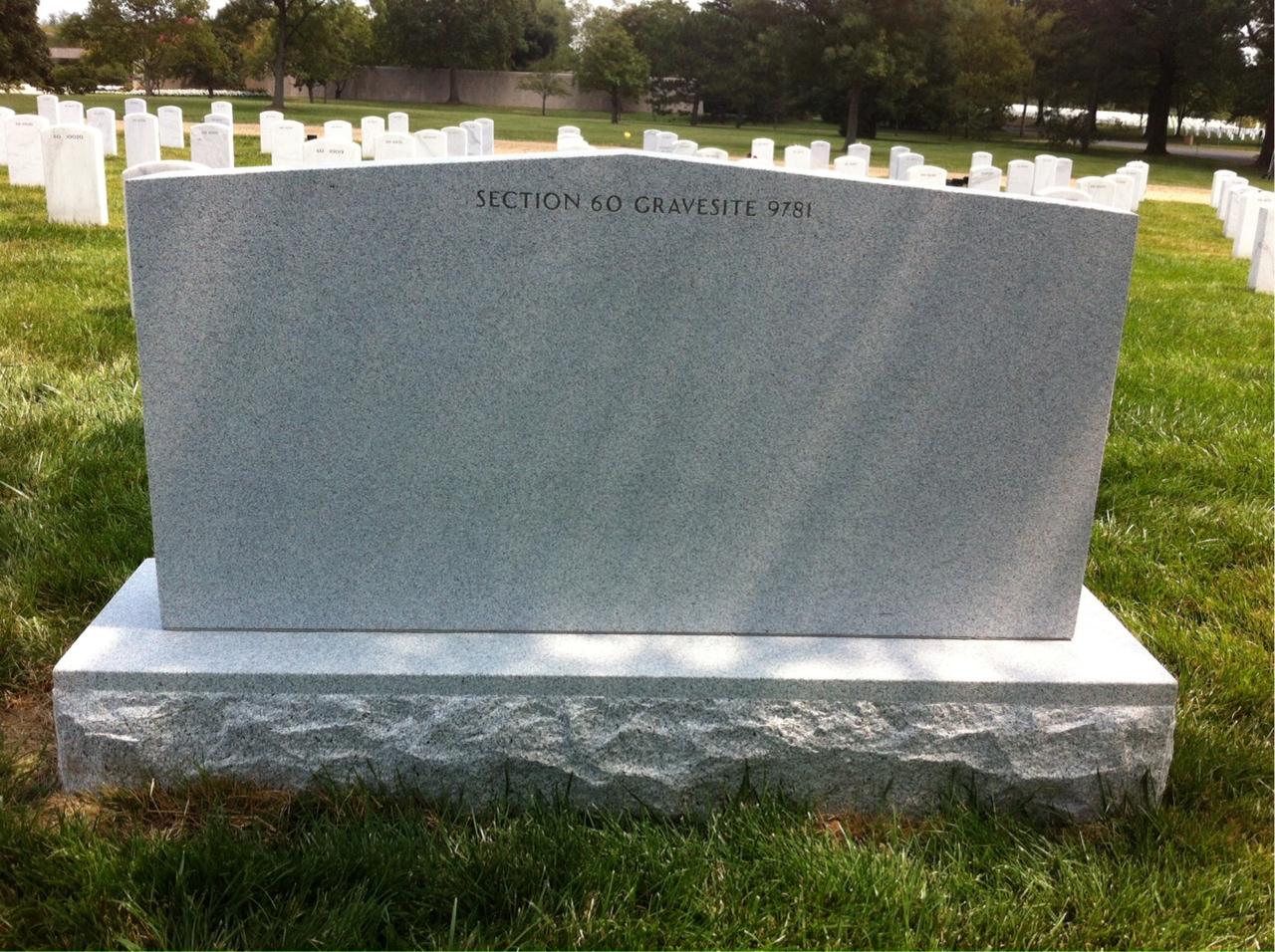 Back of headstone — Melvin Carnills Dye