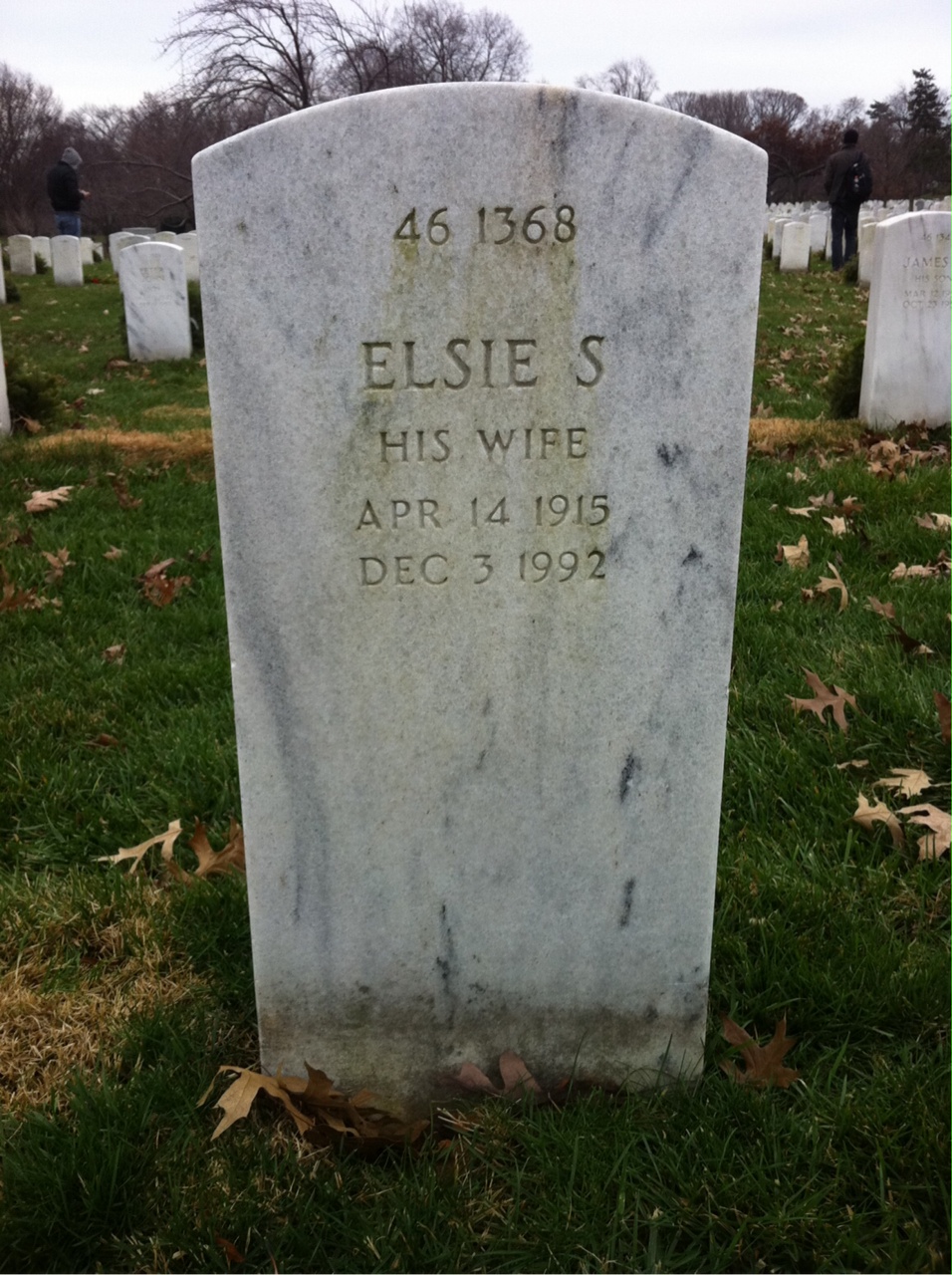 Back of headstone — Elsie Allison
