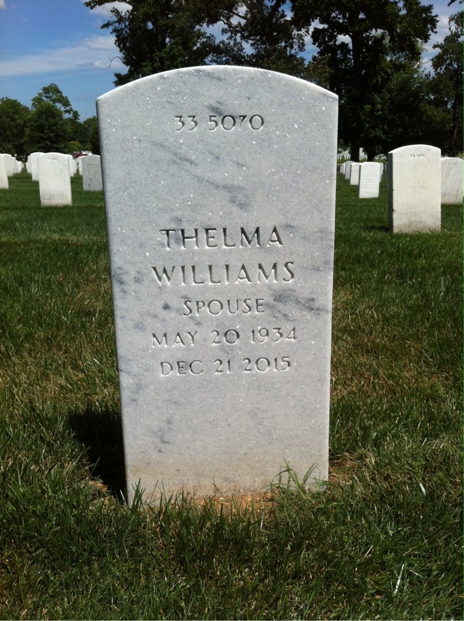 Back of headstone — Sidney Anderson
