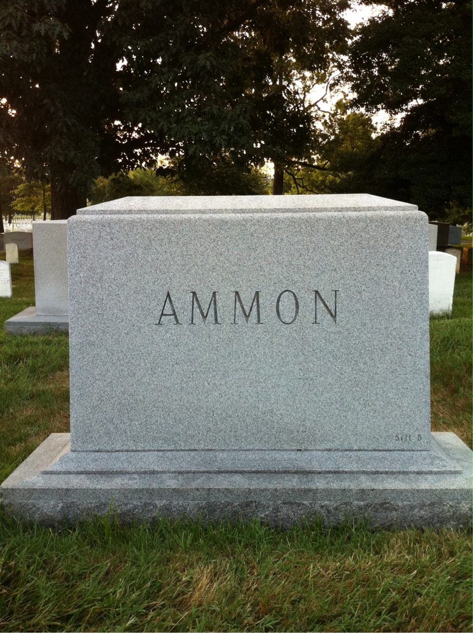 Back of headstone — Anne Ammon